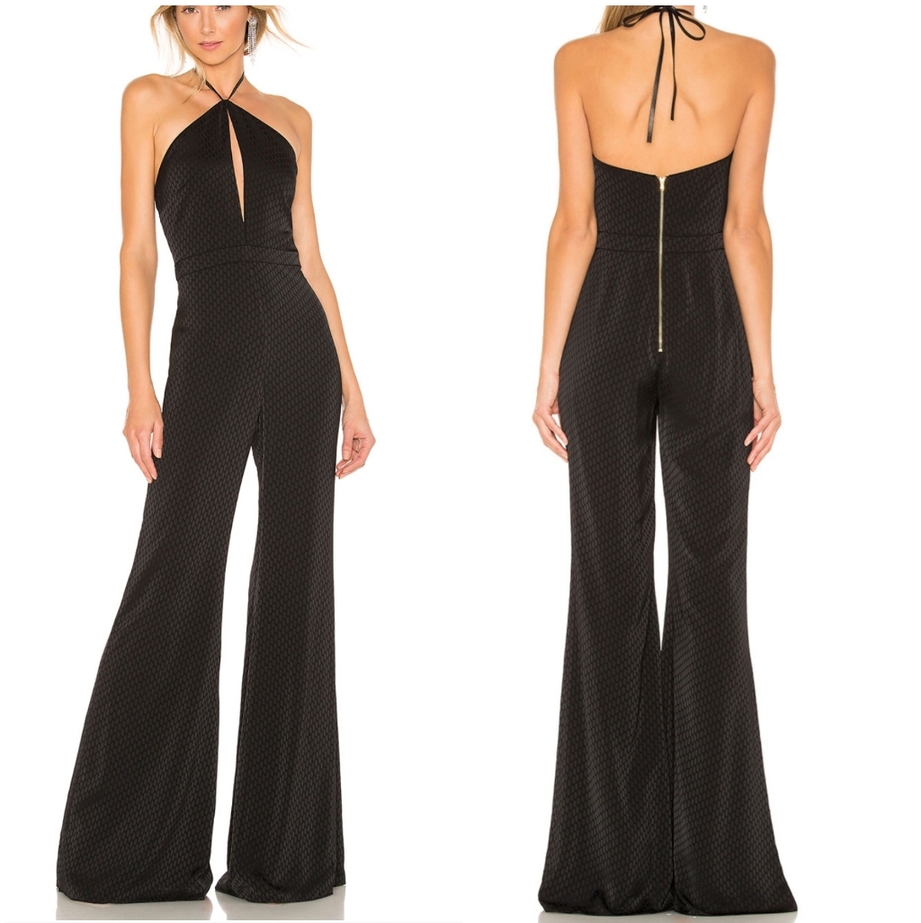 Alexis Jumpsuit,Black Wide Legs Size L